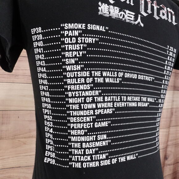ATTACK ON TITAN SEASON 3 ANIME SHORT SLEEVE TV SHOW BLACK T-SHIRT SZ S - Picture 6 of 8